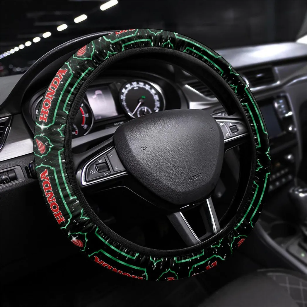 Motorcycle Fans Gift Steering Wheel Cover, Wheel Protector All Over Print Gift For Car Owner - Green CAR55021425258