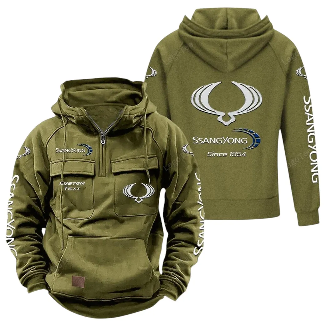Motorcycle Fans Gift Tactical Quarter Zip Hoodie, Hoodie All Over Print For Motorcycle Lovers - Army Green CAR96021425728-1