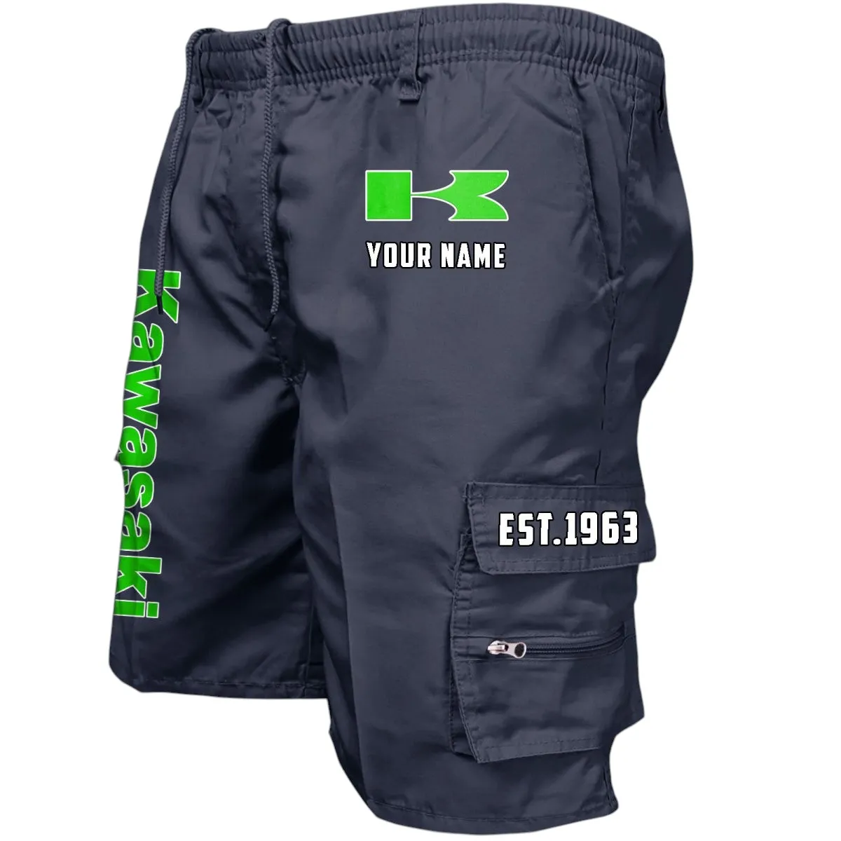 Motorcycle Fans Gift Workwear Casual Shorts, Shorts Pants Style Classic Gift For Motorcycle Fan, Custom Name CAR455060425282 - Navy