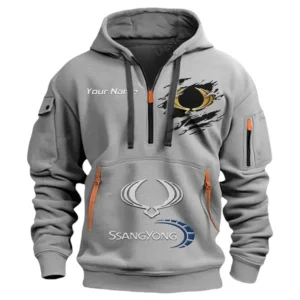 Motorcycle Half Zip Hoodie CAR113021425818, Best Gift for Him, Husband, Boyfriend - Gray