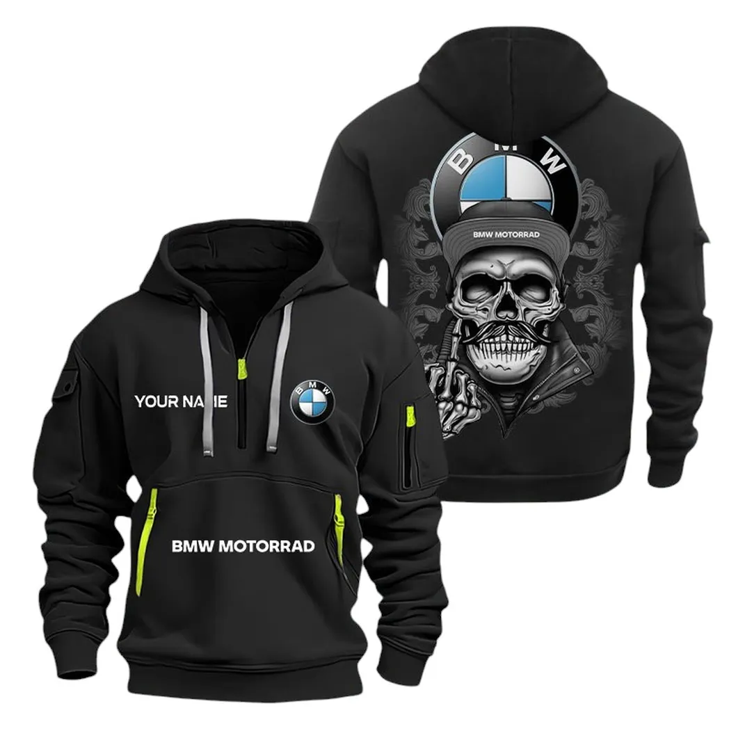 Motorrad Fans Gift Hoodie Half Zipper, Hoodie All Over Print Gift For Motorrad Fan CAR166022625179 - Black