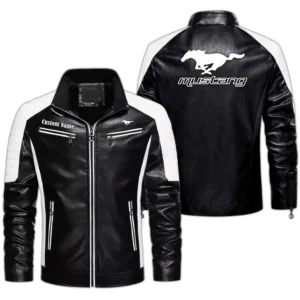 Racing Car Fans Gift Men's PU Leather Jacket, Leather Jacket Custom Name For Auto Enthusiasts  CAR0401022243 - Black