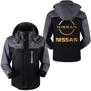 Car Fans Gift Outdoor Charging Suit, Hooded Fleece Long Jacket Exclusive Logo For Car Enthusiants, Custom Name HFLJ0112312105 - Black