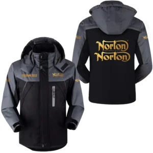 Motorcycles Fans Gift Outdoor Charging Suit, Hooded Fleece Long Jacket Exclusive Logo For Car Enthusiants, Custom Name HFLJ0112312106 - Black