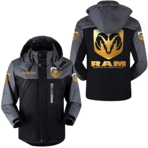 Car Fans Gift Outdoor Charging Suit, Hooded Fleece Long Jacket Exclusive Logo For Car Enthusiants, Custom Name HFLJ0112312116 - Black