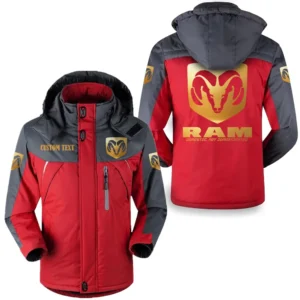 Car Fans Gift Outdoor Charging Suit, Hooded Fleece Long Jacket Exclusive Logo For Car Enthusiants, Custom Name HFLJ0112312116 - Red