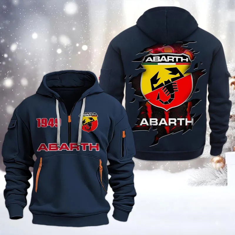 Retro Car Fans Gift Hoodie Half Zipper, Hoodie All Over Print Gift For Auto Enthusiasts CAR198032773 - Navy