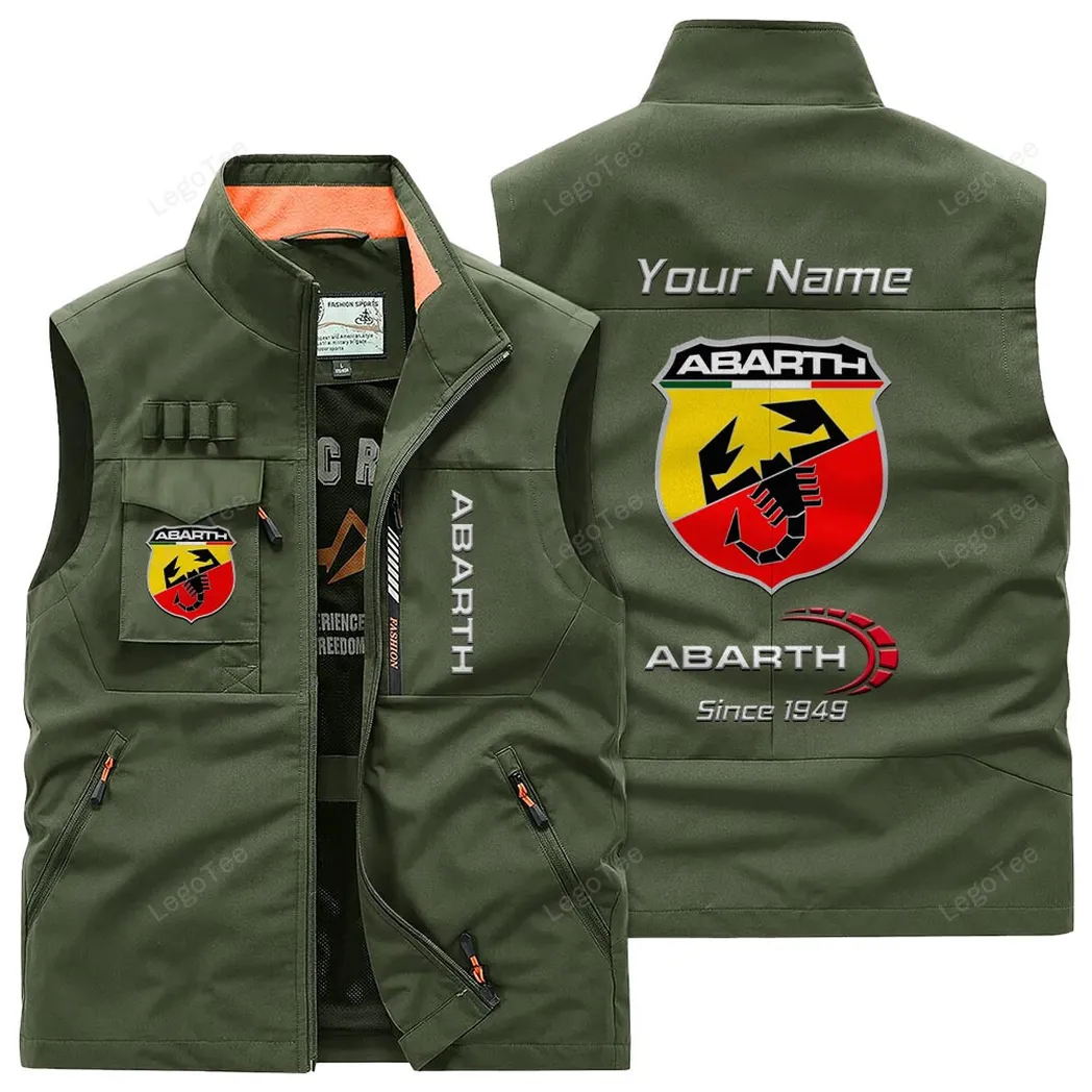 Retro Car Fans Gift Outdoor Sleeveless Vest, Gift For Retro Car Enthusiasts, Custom Name - Army Green CAR131021325707-1