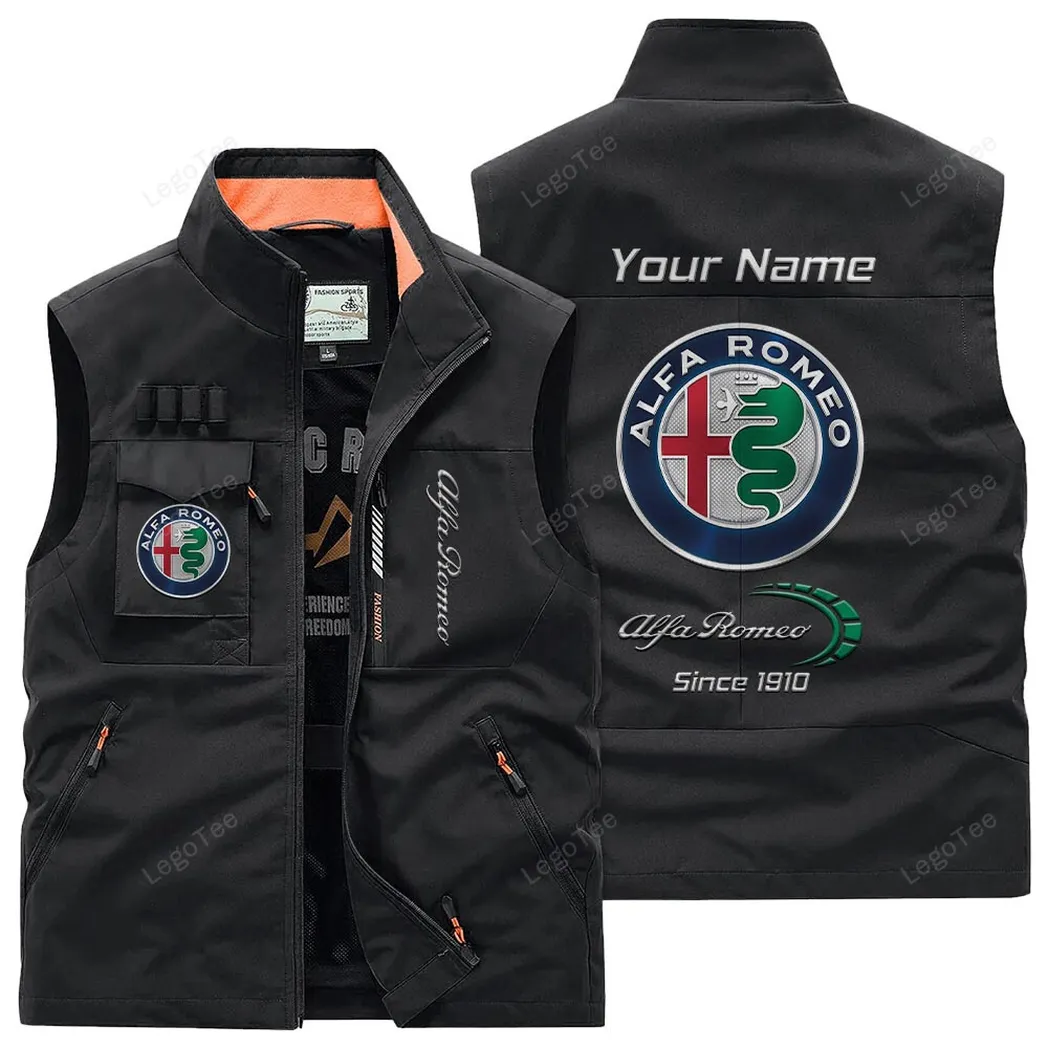 Retro Sports Car Fans Gift Outdoor Sleeveless Vest, Gift For Retro Sports Car Enthusiasts, Custom Name - Black CAR131021325731-3