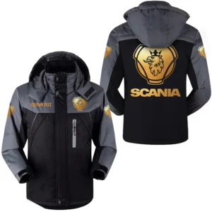 Car Fans Gift Outdoor Charging Suit, Hooded Fleece Long Jacket Exclusive Logo For Car Enthusiants, Custom Name HFLJ0112312120 - Black