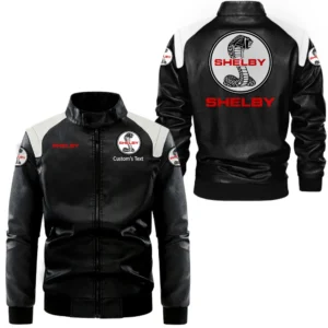 Car Fans Gift Leather Jacket, Black and White Leather Jacket For Car Enthusiasts CAR0801062308