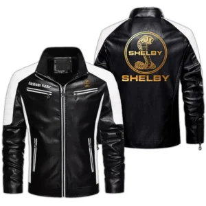 Car Fans Gift Men's PU Leather Jacket, Leather Jacket Custom Name For Auto Enthusiasts  CAR0401022288 - Black