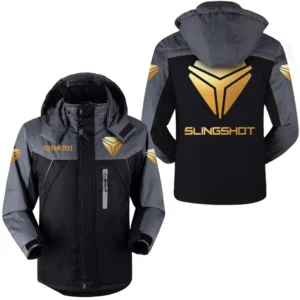 Car Fans Gift Outdoor Charging Suit, Hooded Fleece Long Jacket Exclusive Logo For Car Enthusiants, Custom Name HFLJ0112312125 - Black