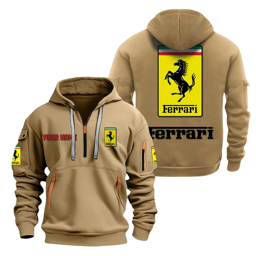Sport Car Fans Gift Hoodie Half Zipper, Hoodie All Over Print Gift For Sport Car Lovers CAR20022125671 - Khaki