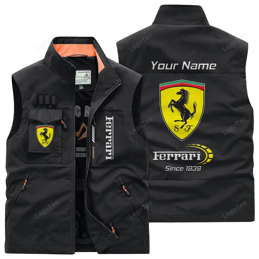 Sport Car Fans Gift Outdoor Sleeveless Vest, Gift For Sport Car Enthusiasts, Custom Name - Black CAR131021325694-3