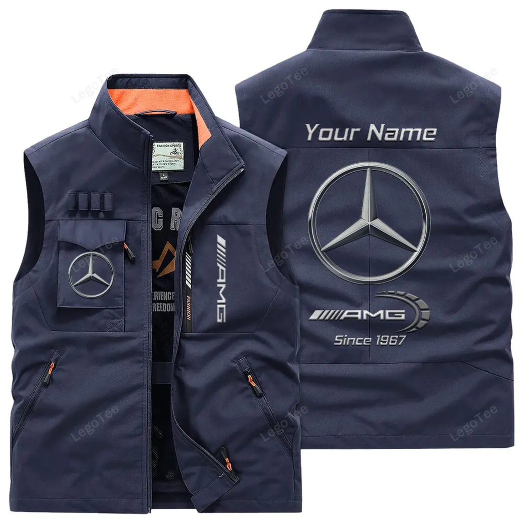 Sport Car Fans Gift Outdoor Sleeveless Vest, Gift For Sport Car Enthusiasts, Custom Name - Navy CAR131021325735-5