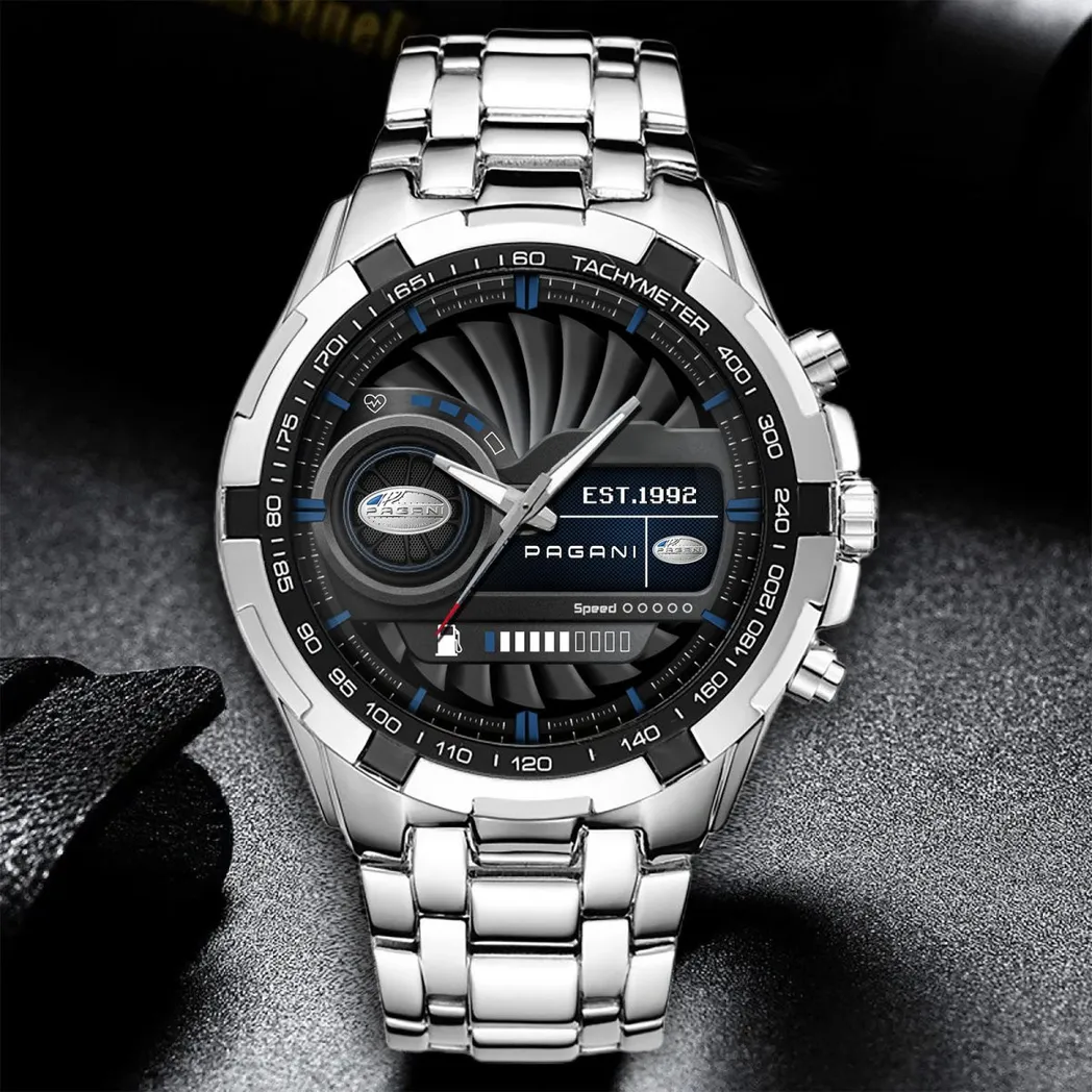 Sport Car Fans Gift Steel Watches, Men Watch All Over Print Gift For Sport Car - White DCAR476292122