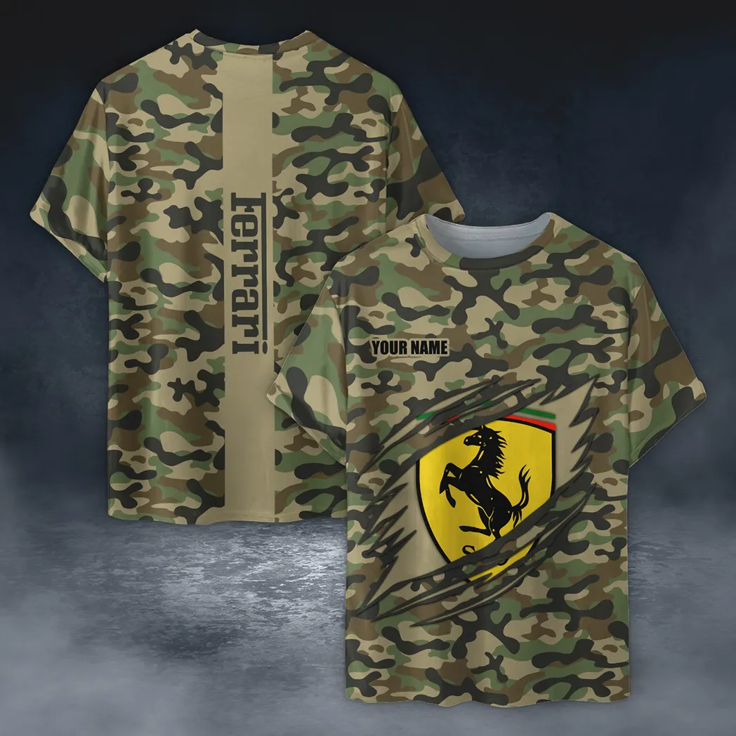 Sport Car Fans Gift T-Shirt, Shirt Camo Style Gift For Car Enthusiasts, Custom Name CAR210040825701