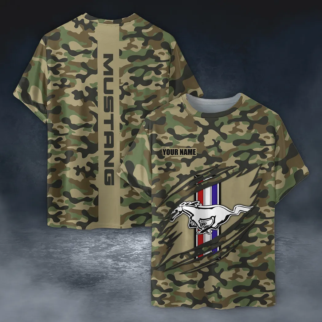 Sport Car Fans Gift T-Shirt, Shirt Camo Style Gift For Car Enthusiasts, Custom Name CAR210040825703