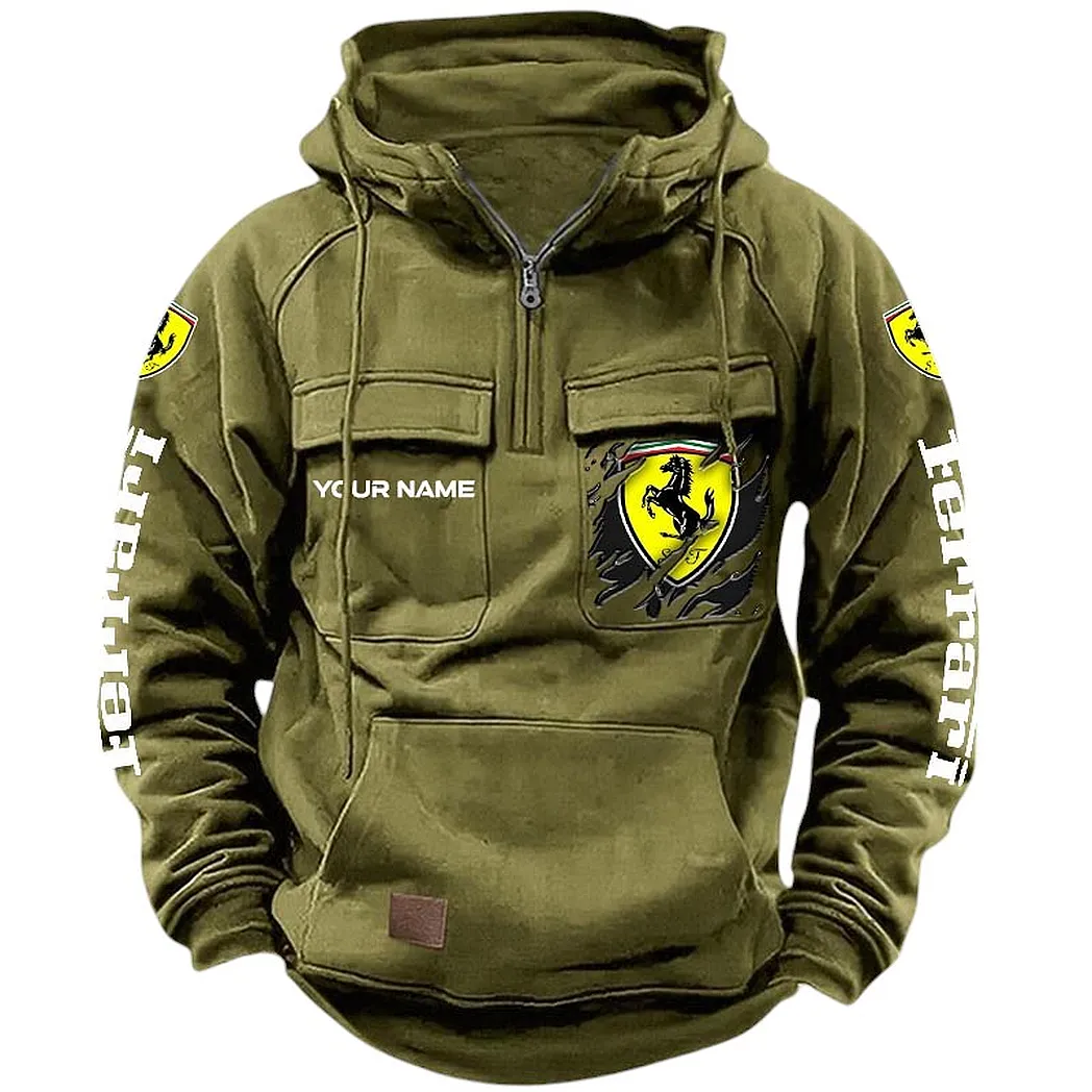 Sport Car Fans Gift Tactical Quarter Zip Hoodie, Hoodie All Over Print For Sport Car Lovers CAR164022425143 - Army Green