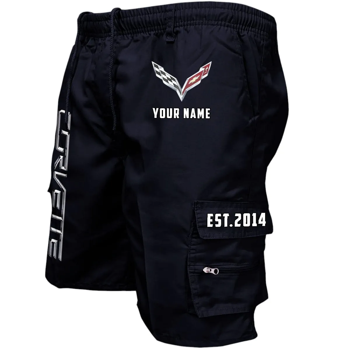 Sport Car Fans Gift Workwear Casual Shorts, Shorts Pants Style Classic Gift For Sport Car Fan, Custom Name CAR455060425283 - Black