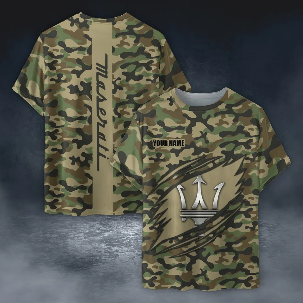 Sports Car Fans Gift T-Shirt, Shirt Camo Style Gift For Car Enthusiasts, Custom Name CAR210040825719