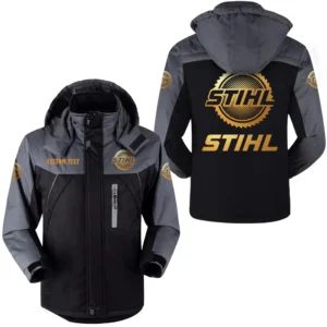 Car Fans Gift Outdoor Charging Suit, Hooded Fleece Long Jacket Exclusive Logo For Car Enthusiants, Custom Name HFLJ0112312127 - Black