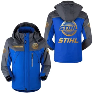 Car Fans Gift Outdoor Charging Suit, Hooded Fleece Long Jacket Exclusive Logo For Car Enthusiants, Custom Name HFLJ0112312127 - Blue