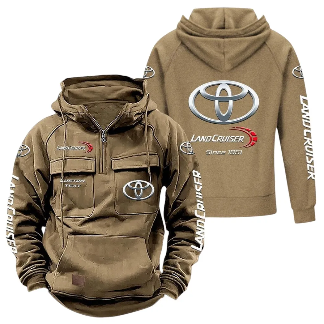 SUV Fans Gift Tactical Quarter Zip Hoodie, Hoodie All Over Print For SUV Lovers - Khaki CAR96021425691-4