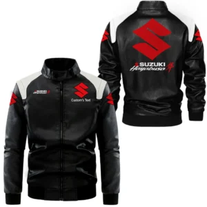 Motorcycle Fans Gift Leather Jacket, Black and White Leather Jacket For Car Enthusiasts CAR0801062325