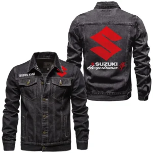 Motorcycle Fans Gift Denim Jacket, Denim Jacket All Over Print Gift For Car Enthusiasts CAR1901132272 - Black