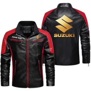 Car Fans Gift Men's PU Leather Jacket, Leather Jacket Custom Name For Auto Enthusiasts  CAR0401022299 - Red