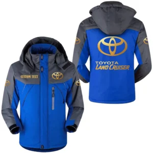 Car Fans Gift Outdoor Charging Suit, Hooded Fleece Long Jacket Exclusive Logo For Car Enthusiants, Custom Name HFLJ0112312137 - Blue