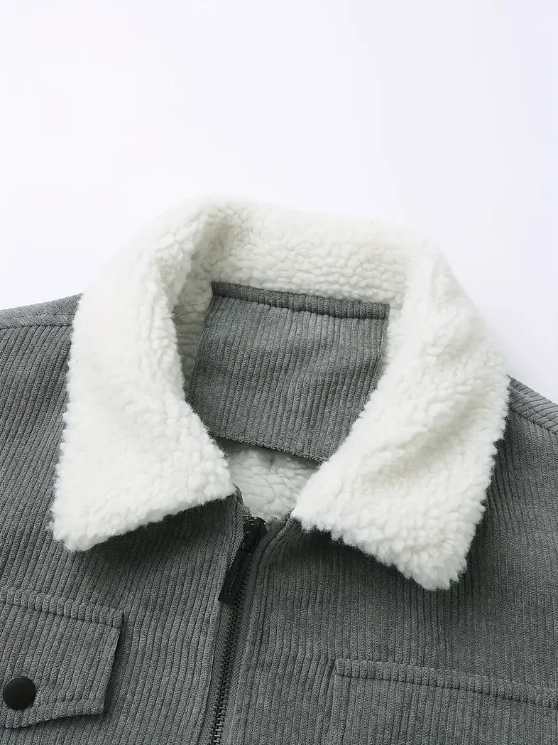 Tractor Fans Gift Corduroy Jacket, Jacket All Over Print Gift For Tractor Lovers CAR149022225909 - Gray
