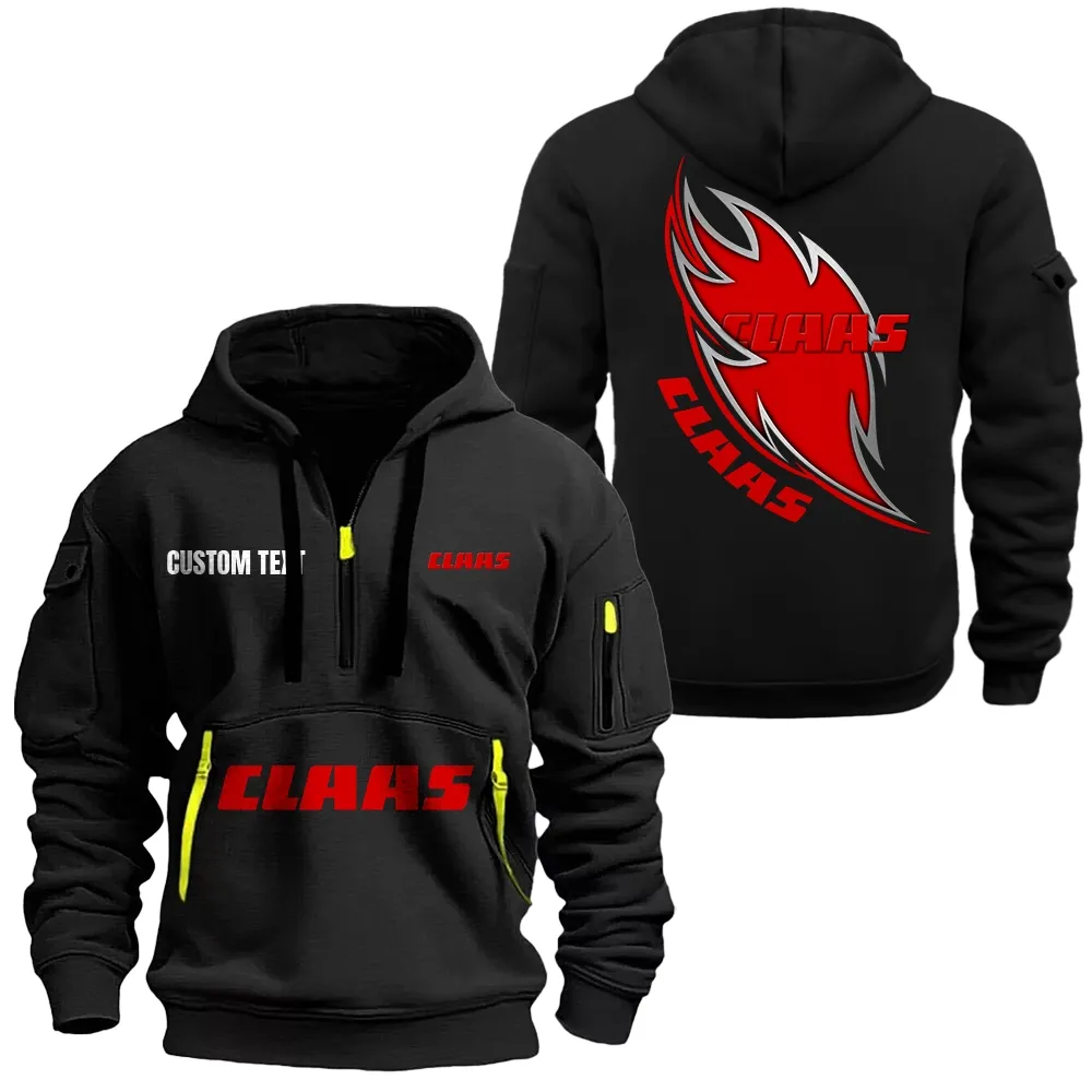 Tractor Fans Gift Hoodie Half Zipper, Hoodie All Over Print Gift For Car Lover CAR1701112062 - Black