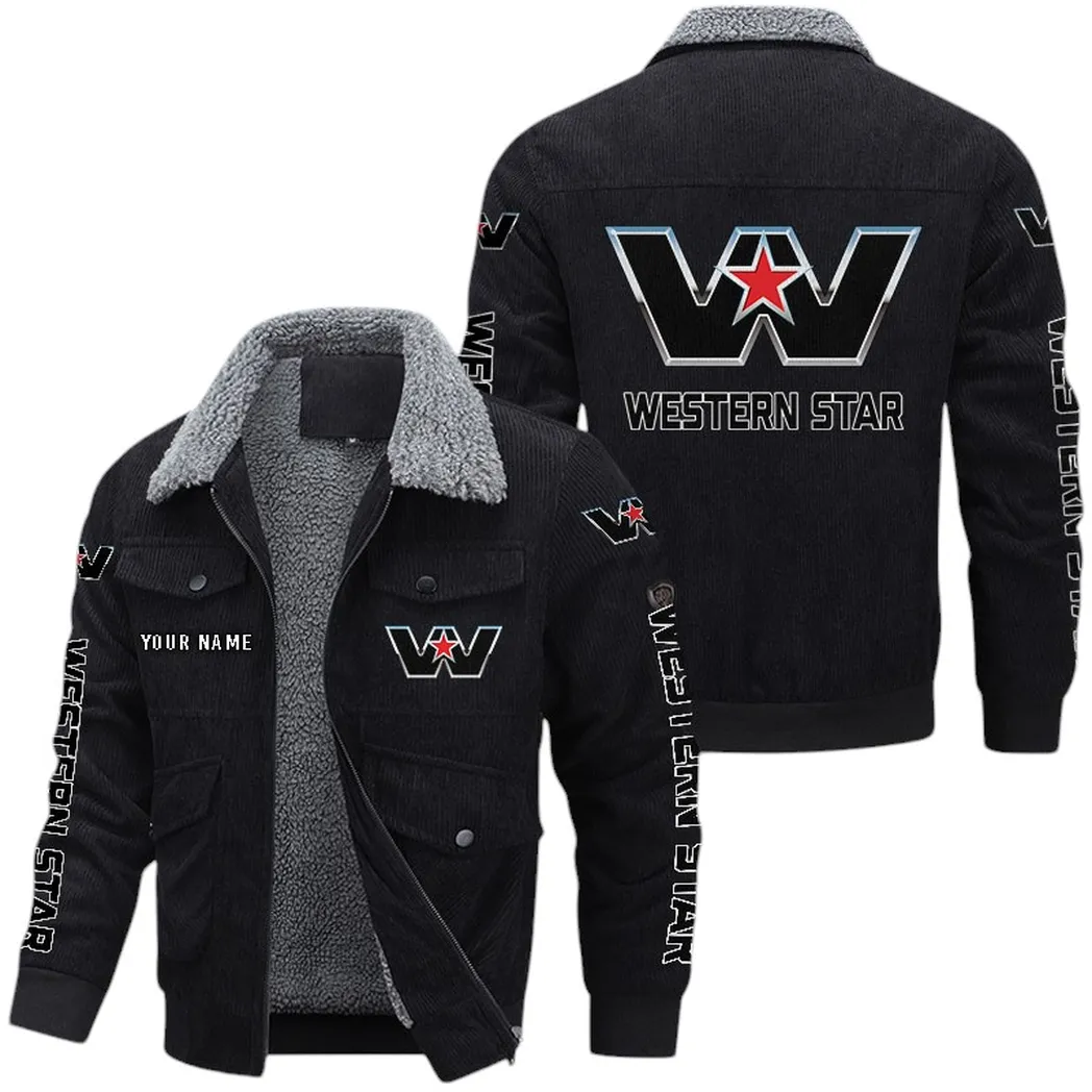 Truck Fans Gift Corduroy Jacket, Jacket All Over Print Gift For Truck Lovers CAR149022225892 - Black