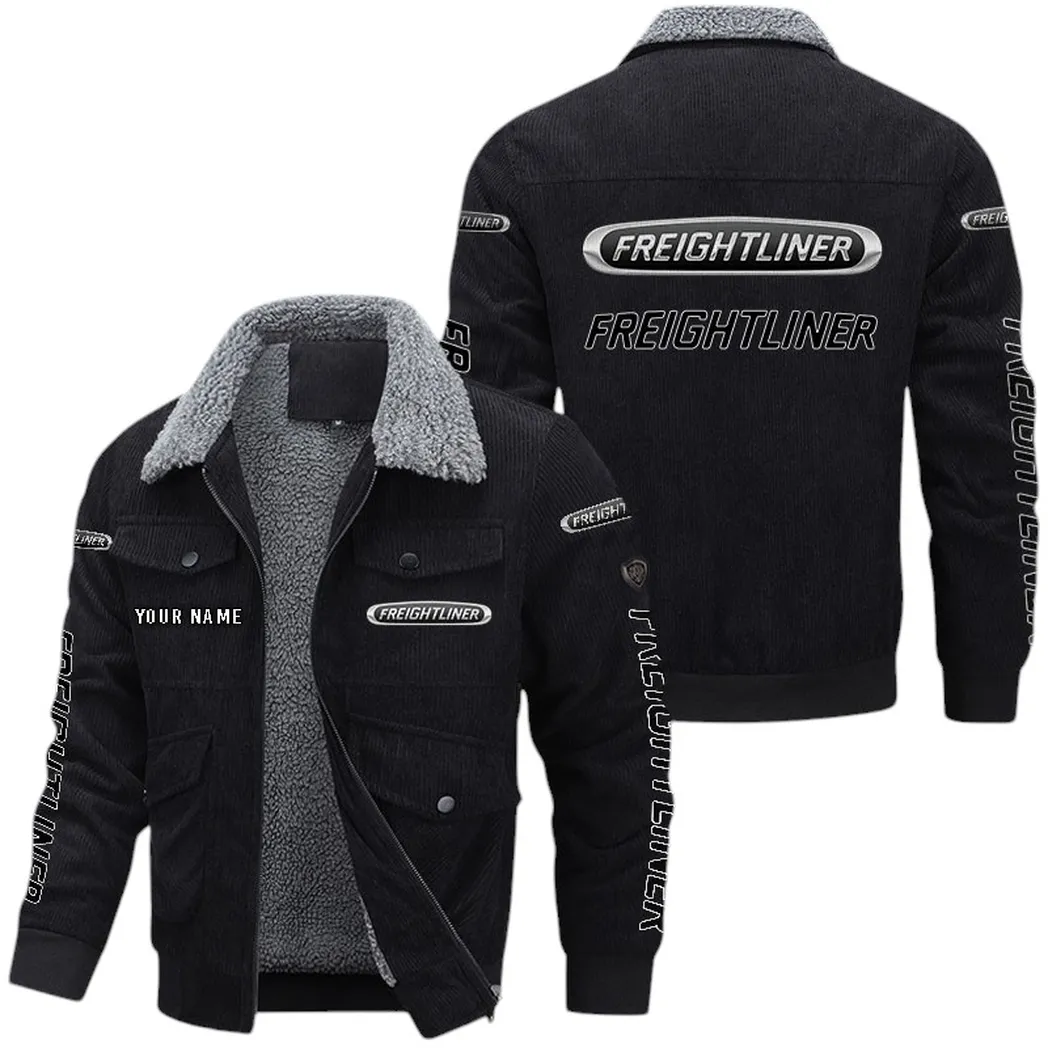 Truck Fans Gift Corduroy Jacket, Jacket All Over Print Gift For Truck Lovers CAR149022225894 - Black