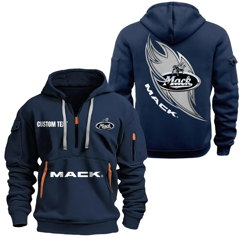 Truck Fans Gift Hoodie Half Zipper, Hoodie All Over Print Gift For Car Lover CAR1701112125 - Navy