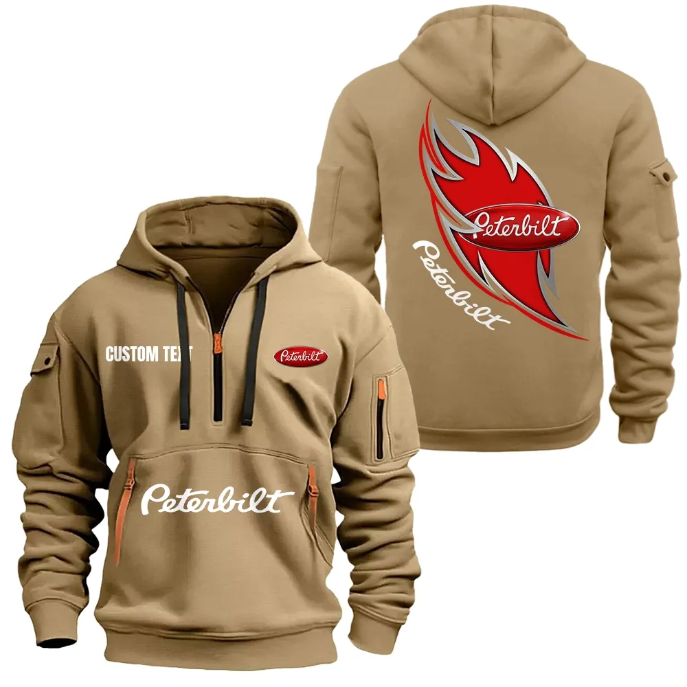 Truck Fans Gift Hoodie Half Zipper, Hoodie All Over Print Gift For Car Lover CAR1701112158 - Khaki