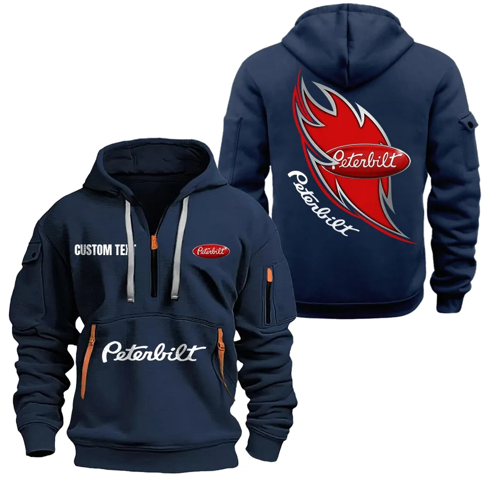 Truck Fans Gift Hoodie Half Zipper, Hoodie All Over Print Gift For Car Lover CAR1701112158 - Navy