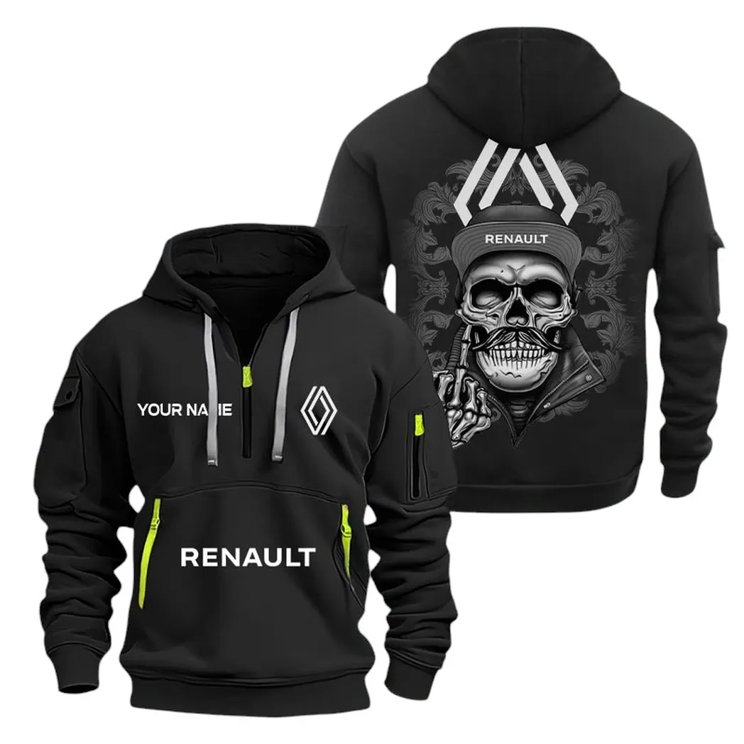 Truck Fans Gift Hoodie Half Zipper, Hoodie All Over Print Gift For Truck Fan CAR166022625235 - Black