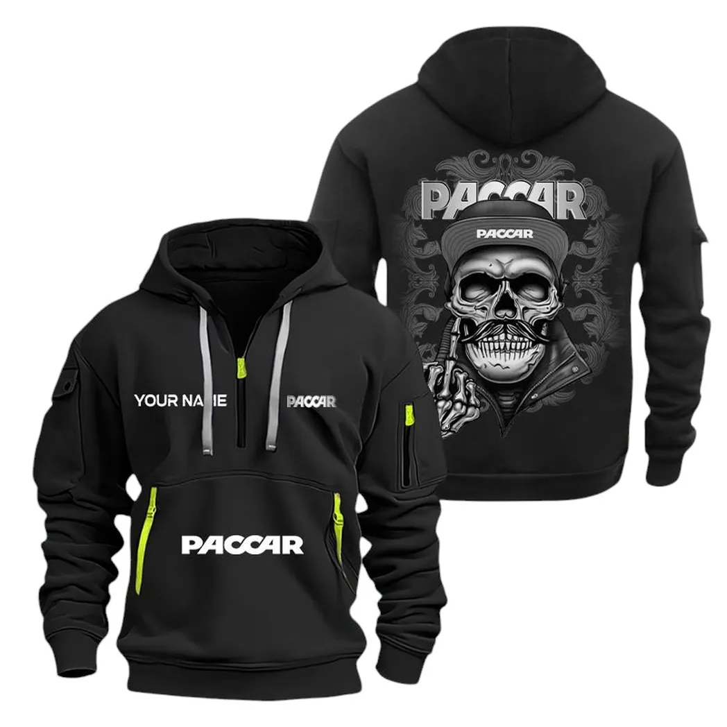Truck Fans Gift Hoodie Half Zipper, Hoodie All Over Print Gift For Truck Fan CAR166022625237 - Black