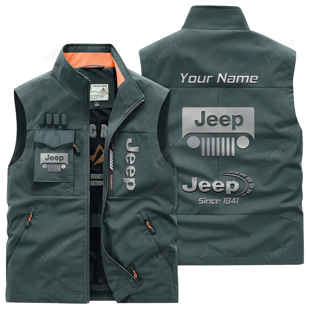 Truck Fans Gift Outdoor Sleeveless Vest, Gift For Truck Enthusiasts, Custom Name - Bean Green CAR131021325695-2
