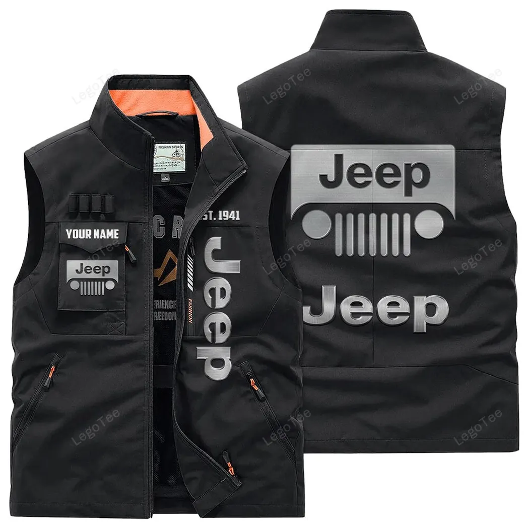 Truck Fans Gift Outdoor Sleeveless Vest, Gift For Truck Enthusiasts, Custom Name - Black CAR132021325895-3