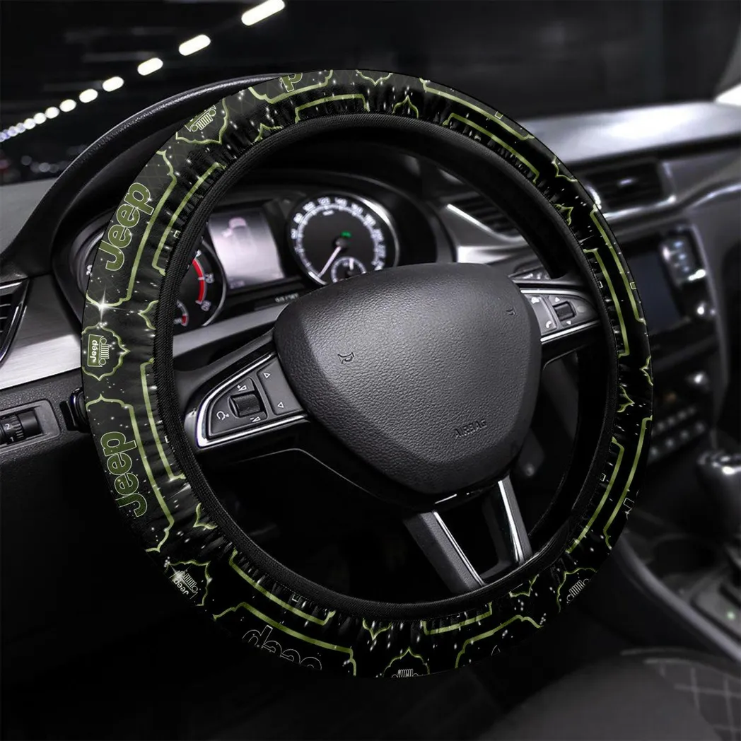 Truck Fans Gift Steering Wheel Cover, Wheel Protector All Over Print Gift For Car Owner - Green CAR55021425289