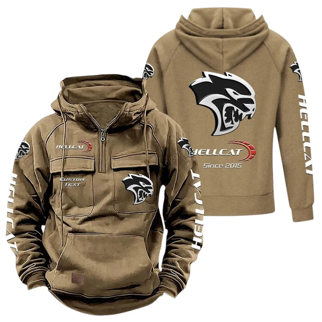 Truck Fans Gift Tactical Quarter Zip Hoodie, Hoodie All Over Print For Truck Fan - Khaki