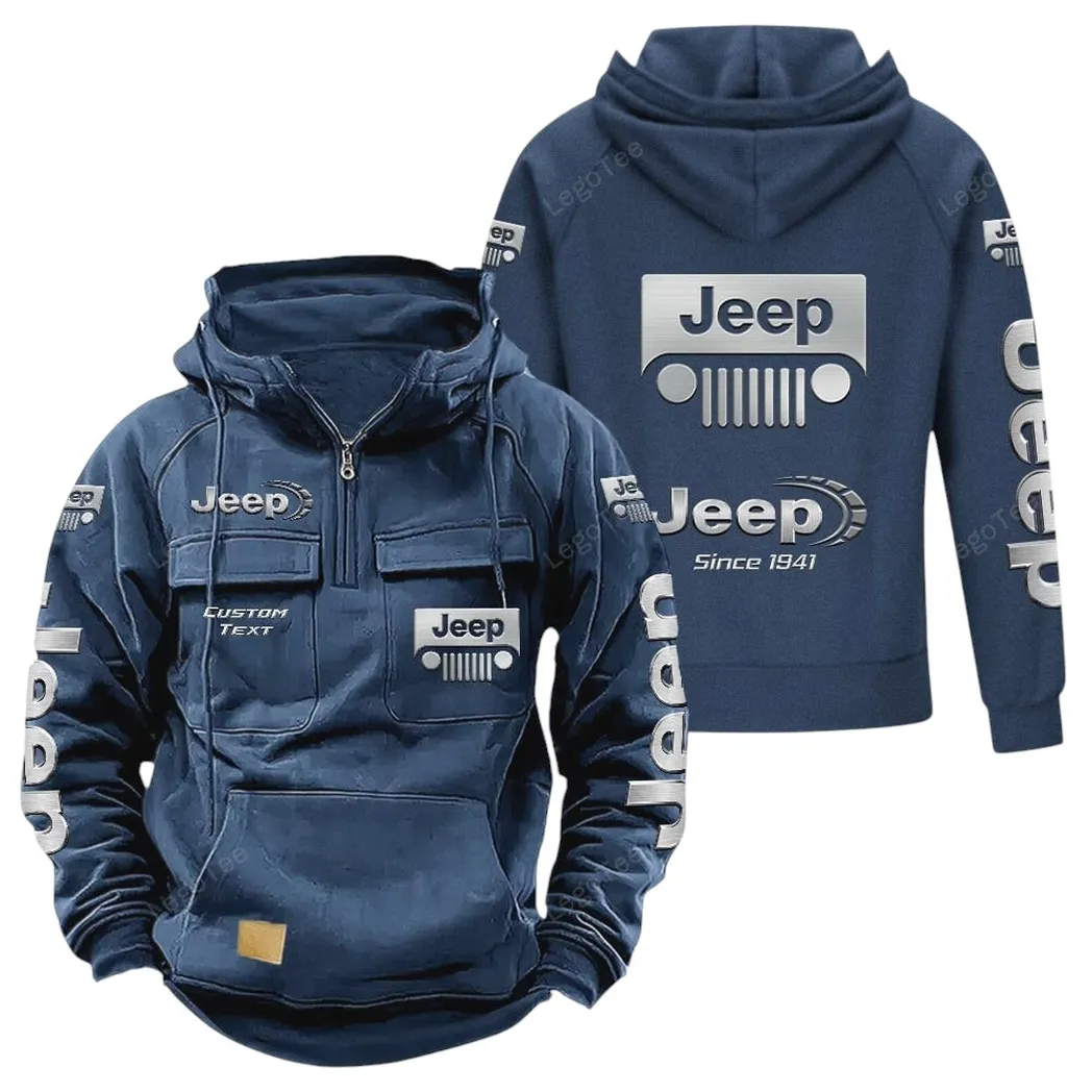 Truck Fans Gift Tactical Quarter Zip Hoodie, Hoodie All Over Print For Truck Lovers - Dark Blue CAR96021425671-3