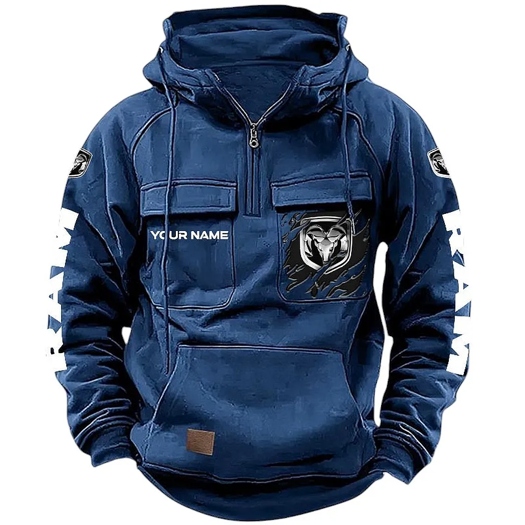 Truck Fans Gift Tactical Quarter Zip Hoodie, Hoodie All Over Print For Truck Lovers CAR164022425170 - Dark Blue