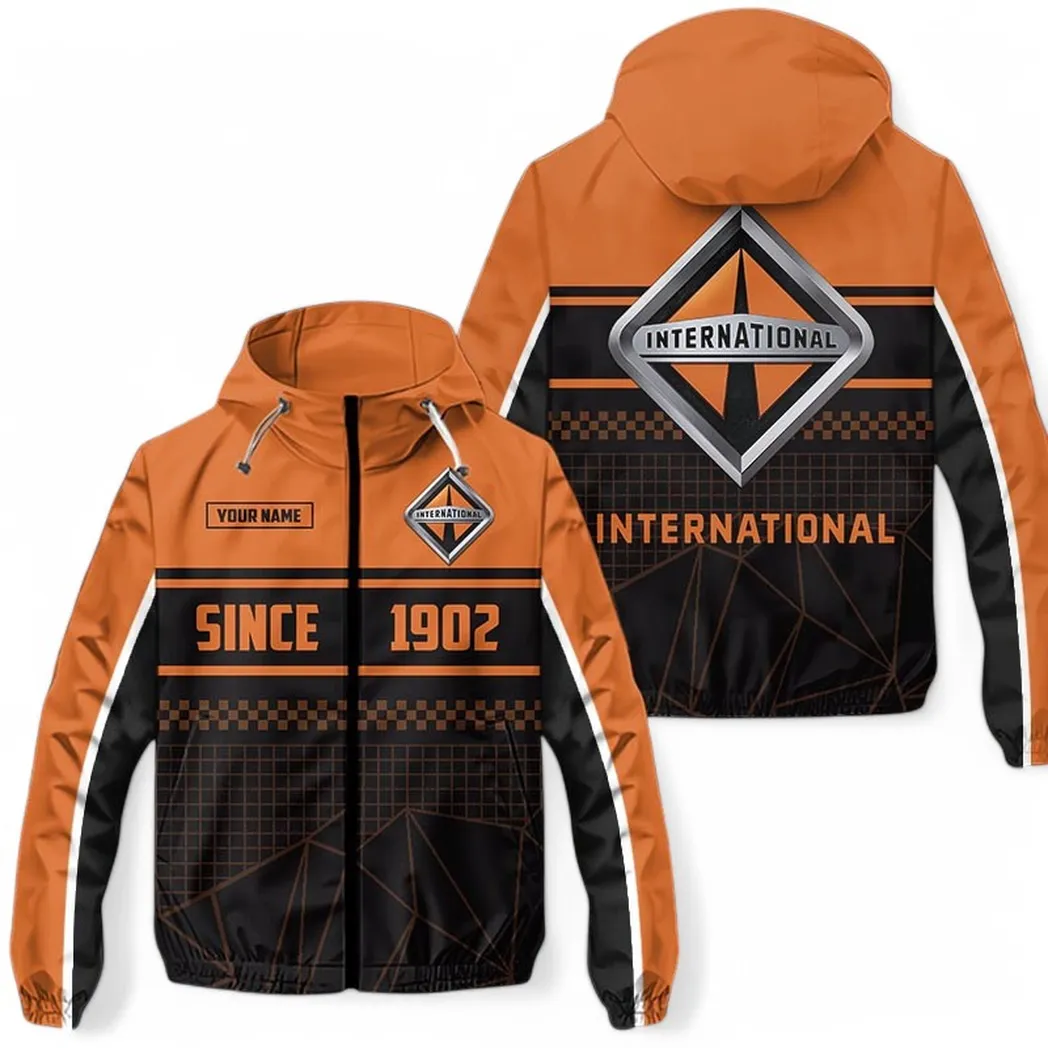 Truck Fans Gift Windbreaker Jacket, Jacket All Over Print For Truck Fan CAR305031825243 - Orange