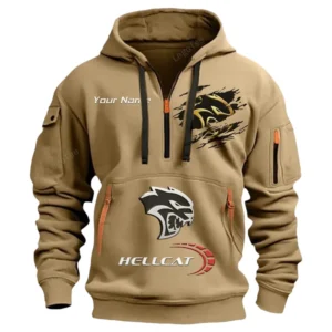 Truck Half Zip Hoodie CAR113021425822, Best Gift for Him, Husband, Boyfriend - Khaki